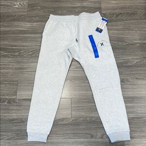 Hurley Light Gray Sweatpants with Blue Accent